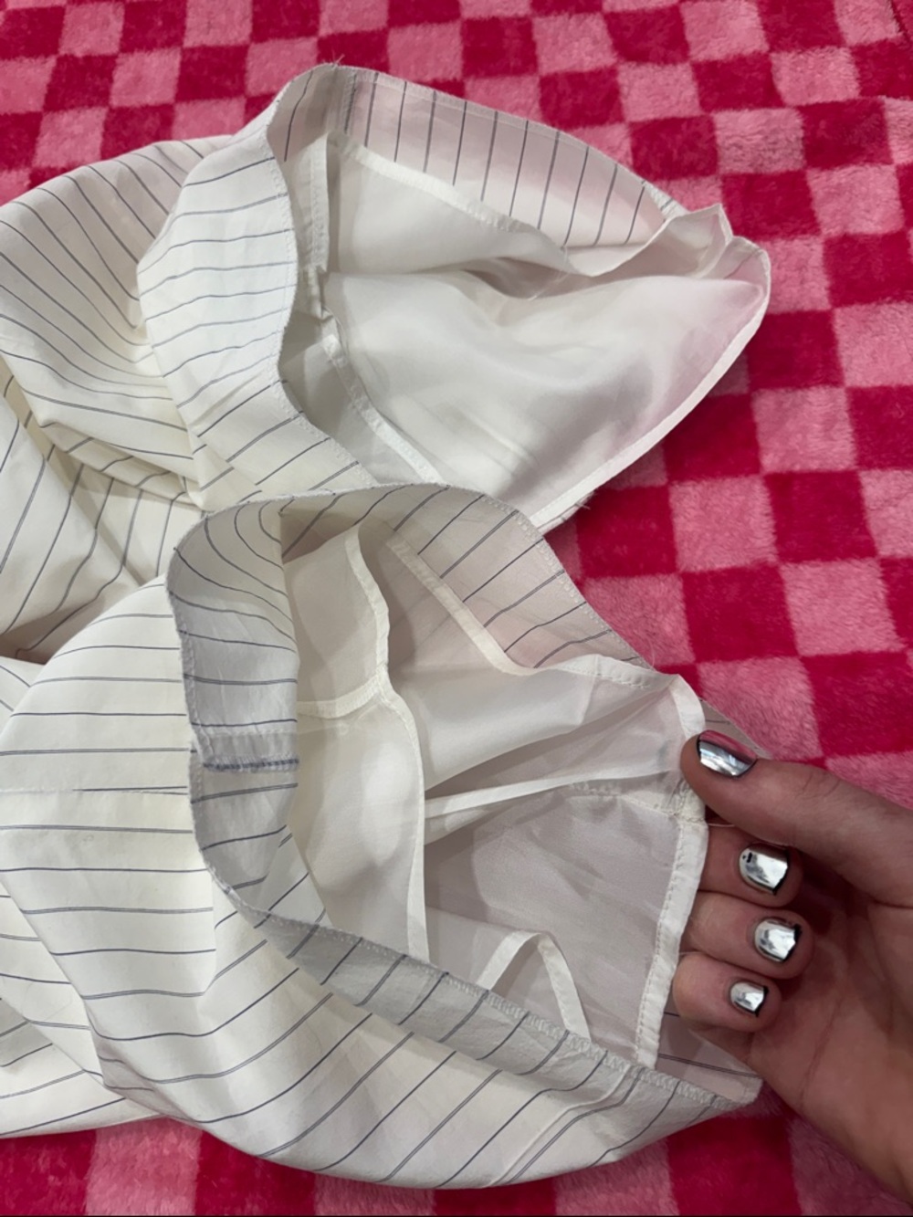 Emporio Armani White Pinstripe Wide-Leg Trousers - Picture 5 of 5